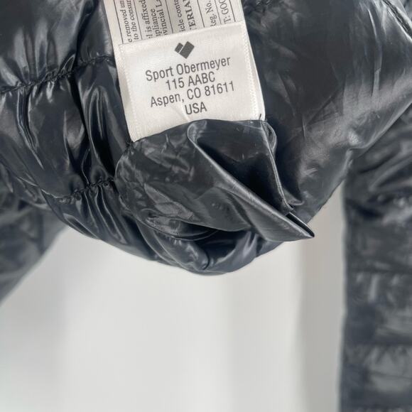 OBERMEYER Down Jacket Womens Size Small Coat Puffy Puffer Black Winter Light - Picture 6 of 16